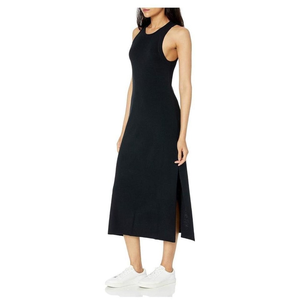 The Drop Women's Gabriela High Neck Cut-in A-line Side-Slit Maxi Sweater Dress